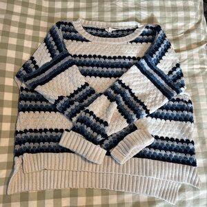 Striped Blue and White Women's Sweater